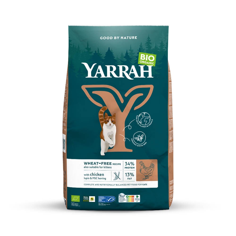 Yarrah Biologisch Graanvrij - Kattenvoer - 10 Kilogram - kip