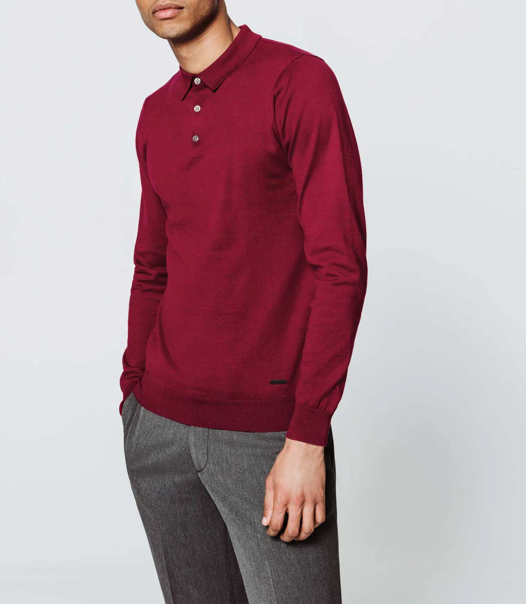 Polo uni bordeaux