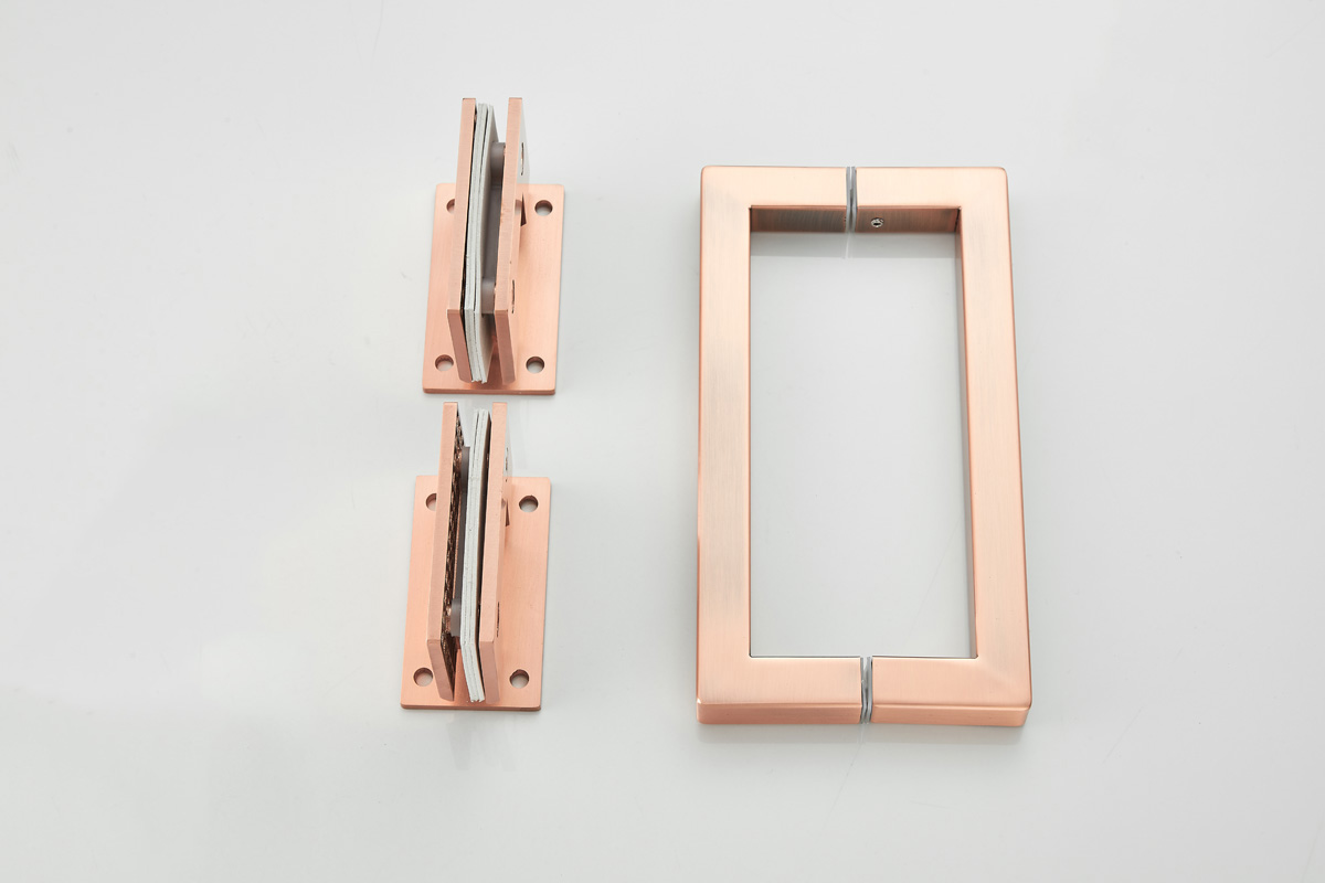Saniclear Modern Copper douchecabine 80x80 met 80cm deur geborsteld koper