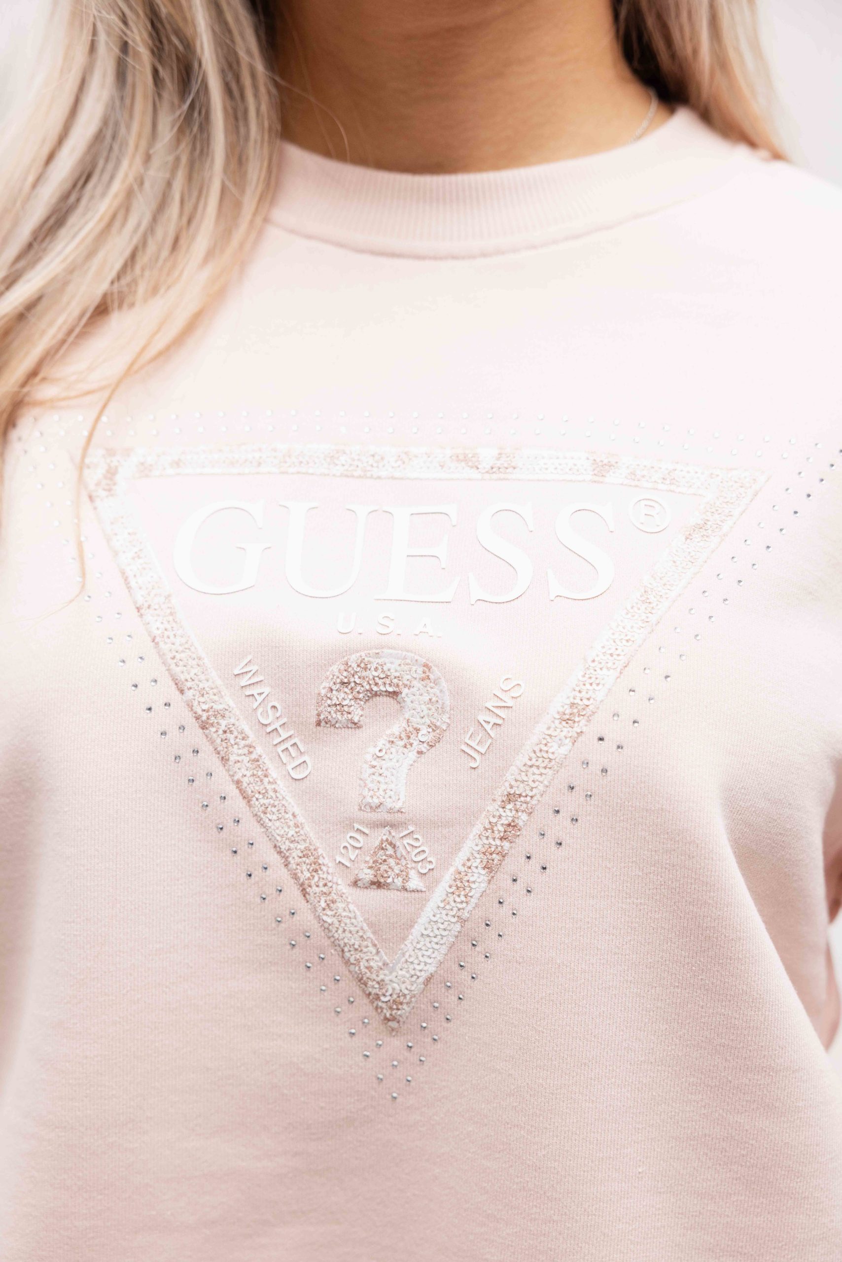 Guess Python Triangle Sweater Dames Roze