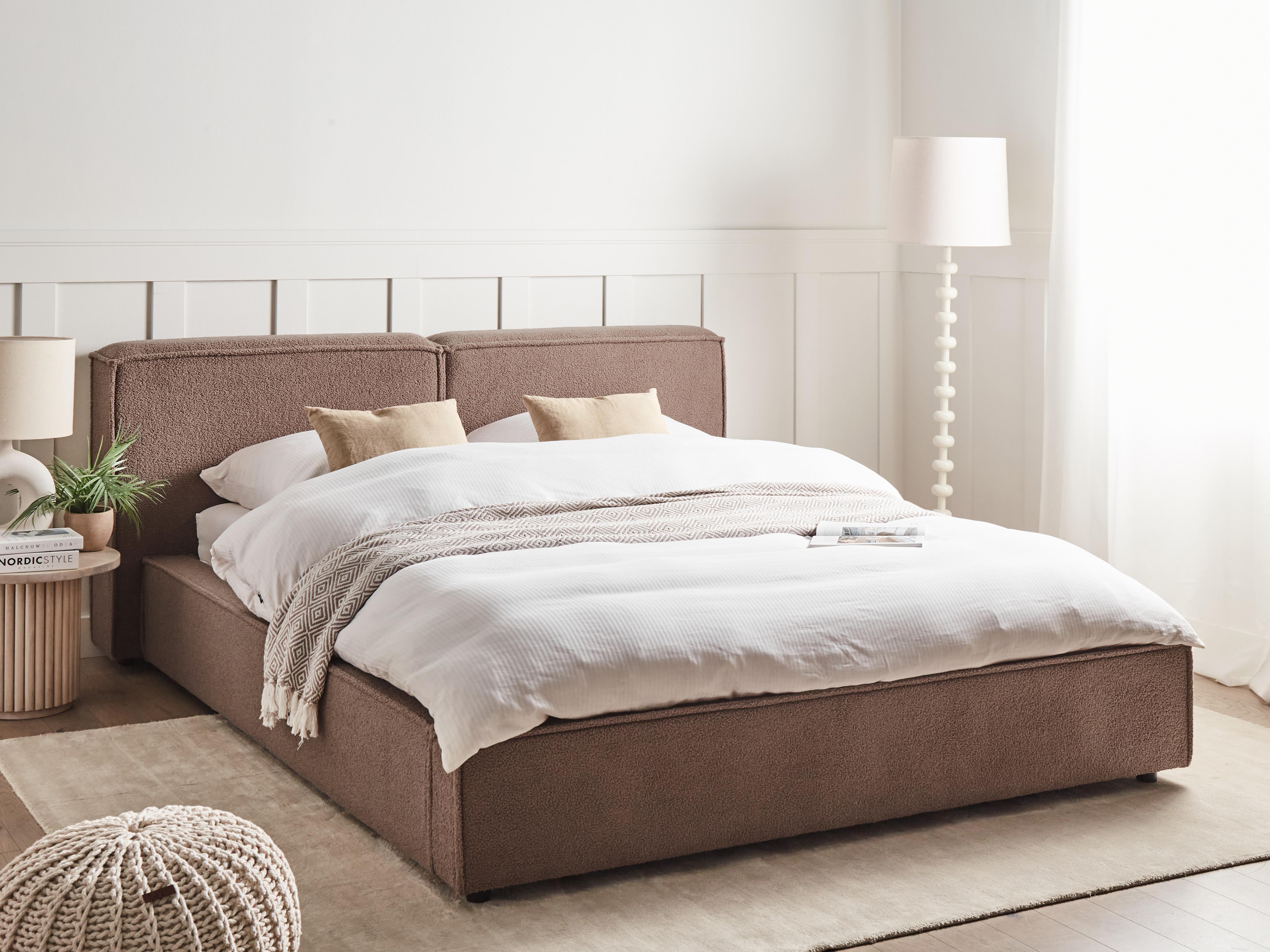 Waterbed Bouclé LINARDS 180 x 200 cm Bruin