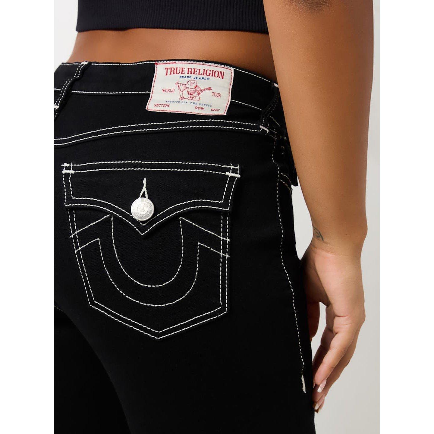 True Religion Joey Mid Rise Flap Flared Jeans
