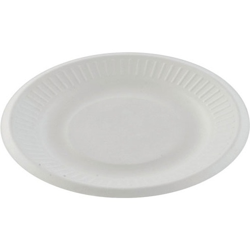 Assiette en carton Ø 18 cm blanc - Lot de 50