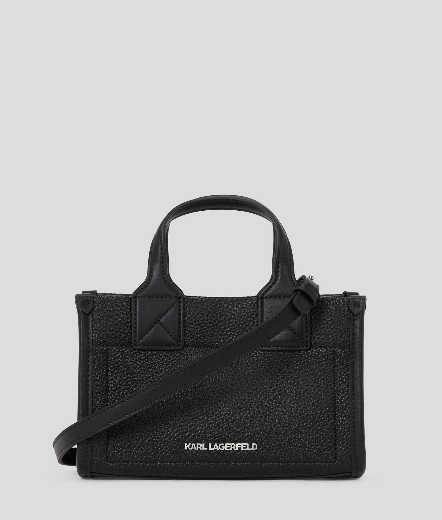 PETIT CABAS EN CUIR GRAINÉ K/SKUARE - Noir