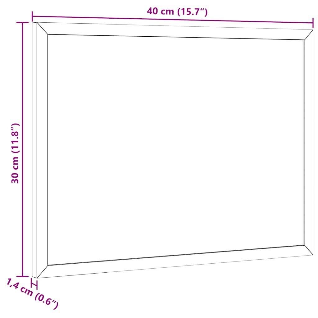 vidaXL Magnetisch bord met massief grenenhouten frame 40x30 cm