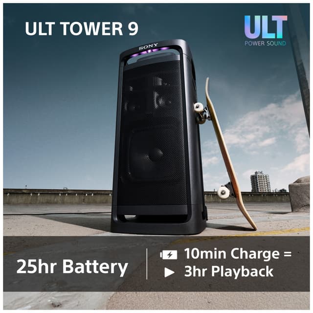 Sony ULT Tower 9 bærbar festhøjttaler (sort)