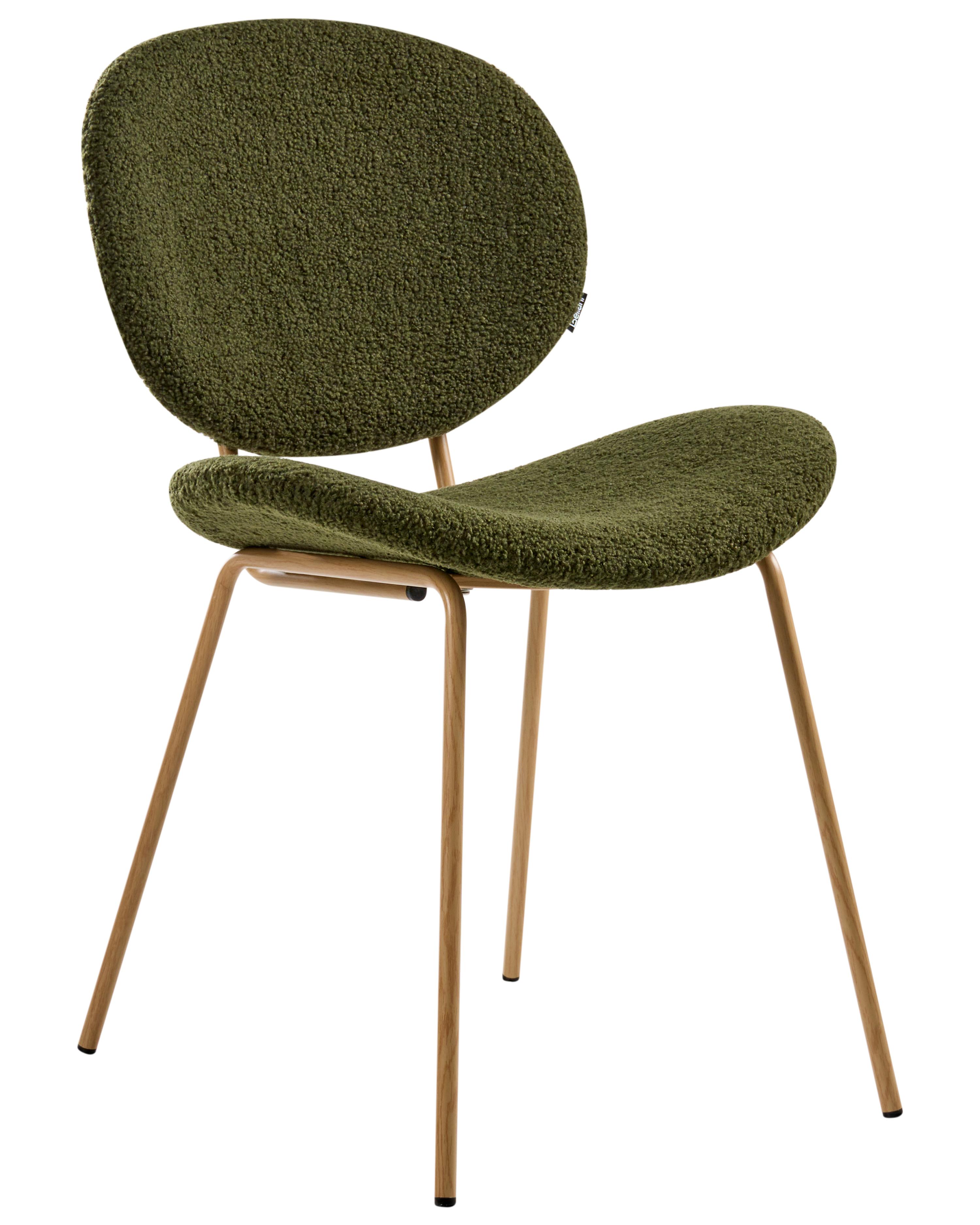 Set van 2 eetkamerstoelen LUANA Bouclé Donkergroen