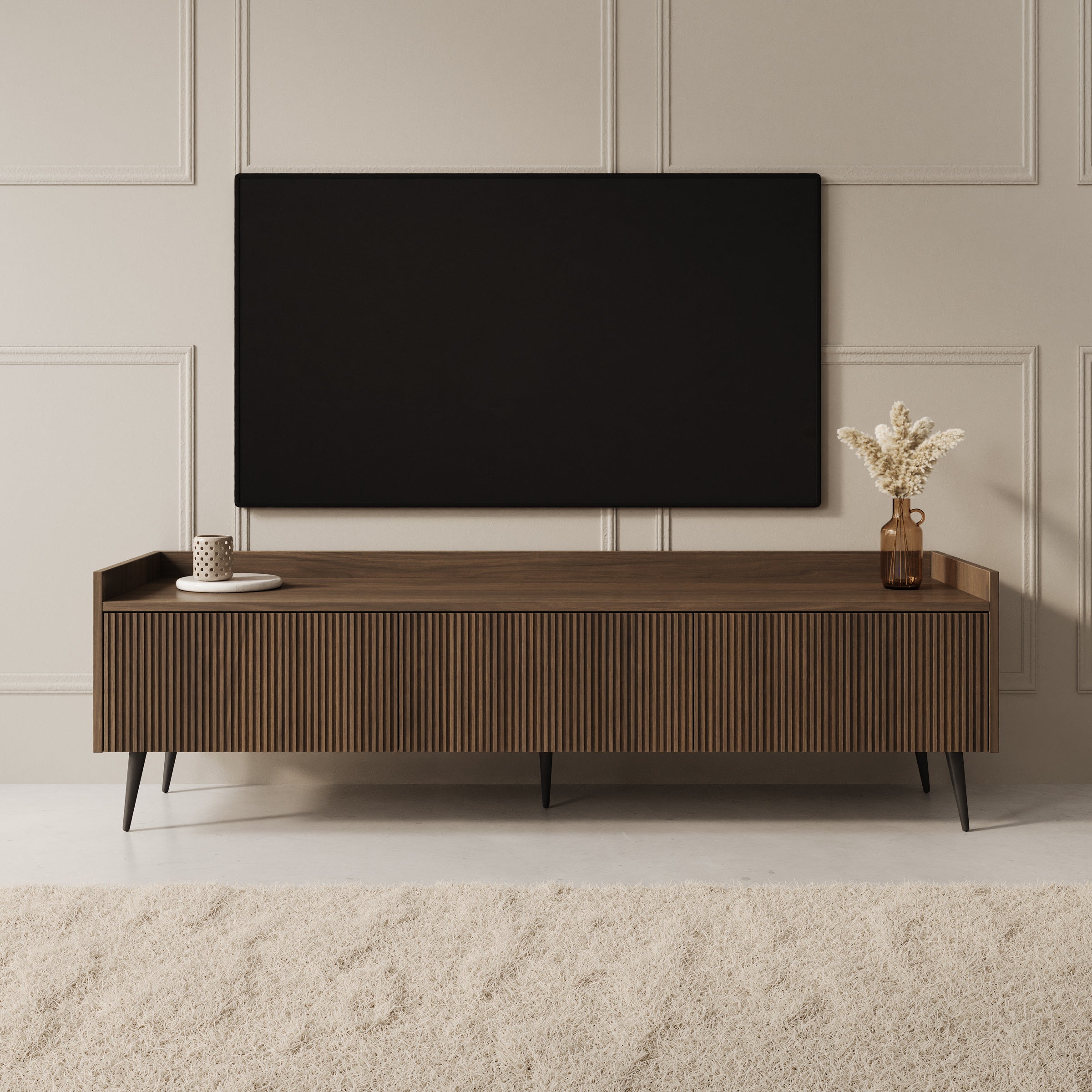 Asty - TV-Meubel - Donker eiken - 150x40x45 cm
