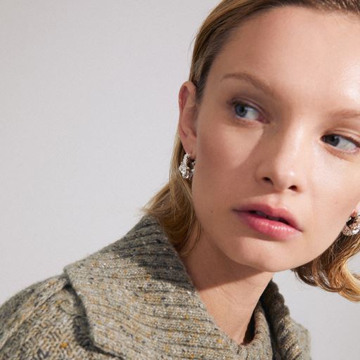 Pilgrim Act Recycled Hoop Øreringe, Silver Plated