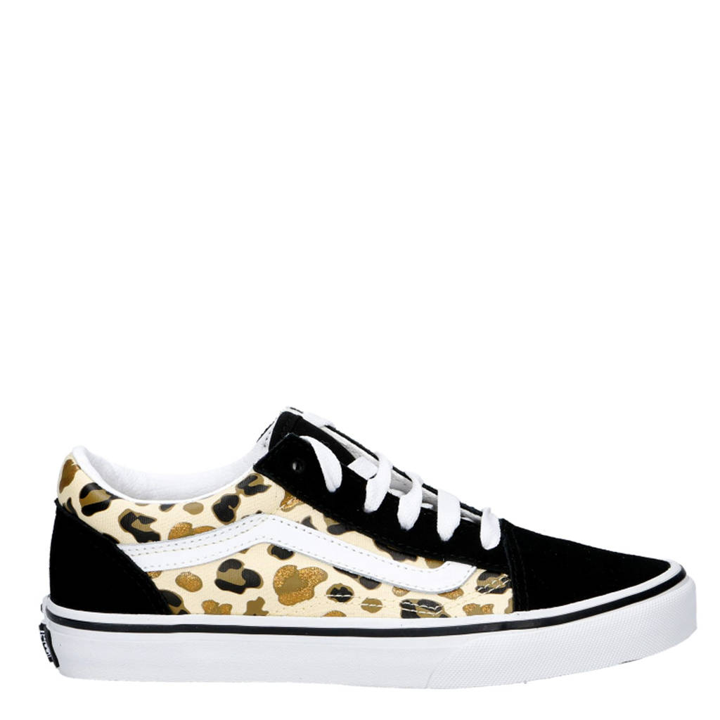 VANS Old Skool Leopard Glittersneakers zwart/bruin/wit