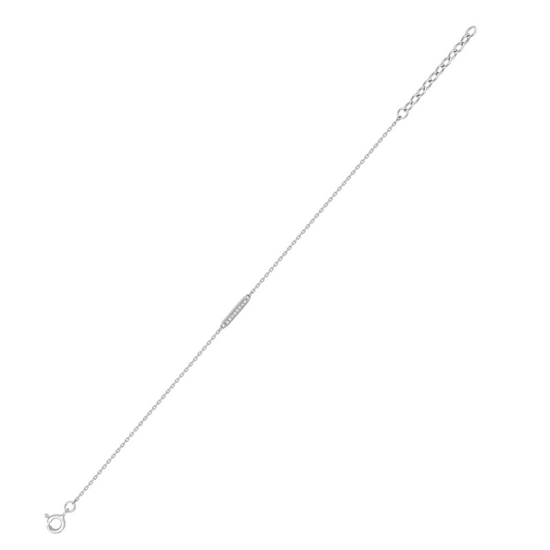 Bracelet Femme - Oxyde de zirconium - Argent 925 - Longueur : 18 cm