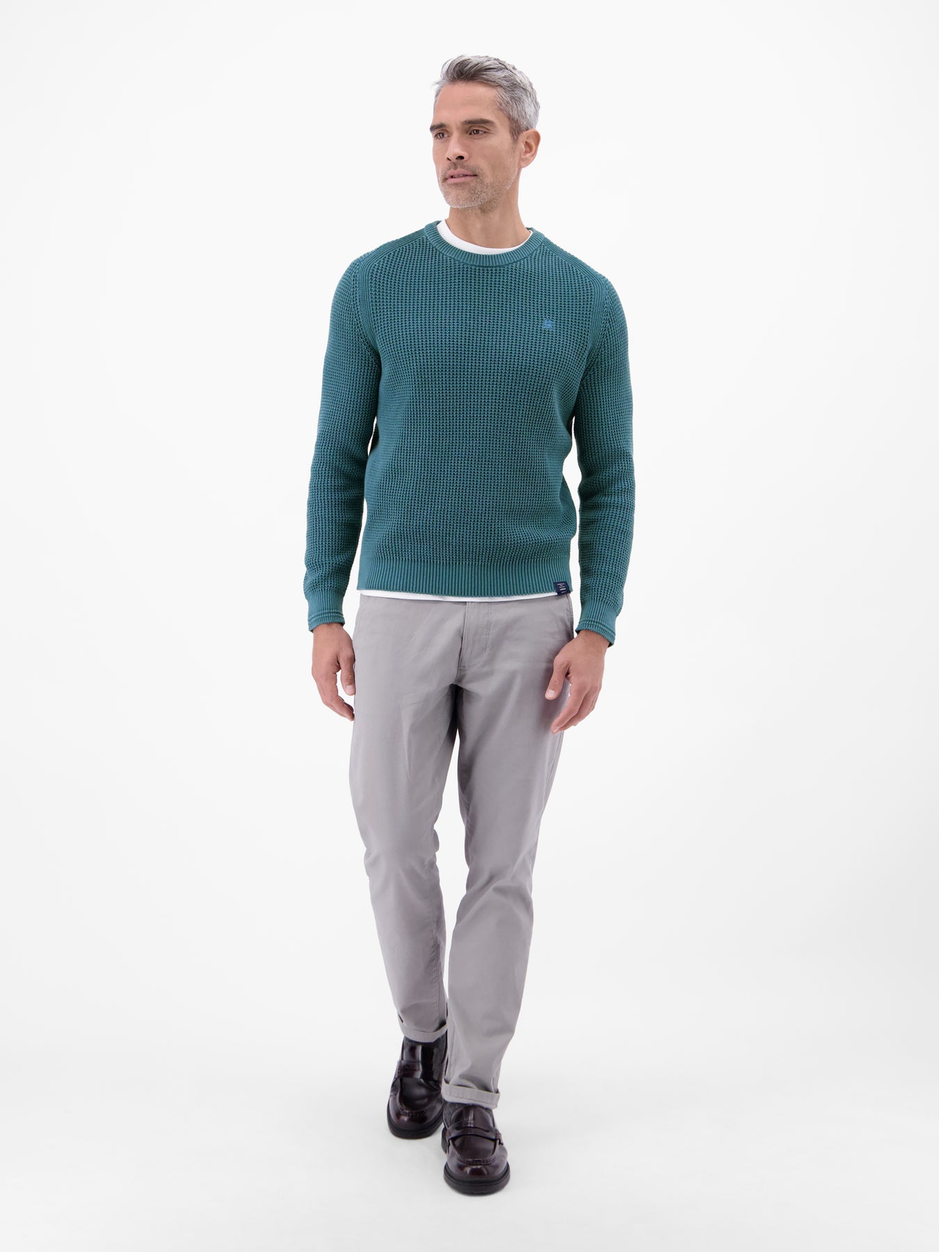 Herren Crewneck-Stricker in Strukturqualität