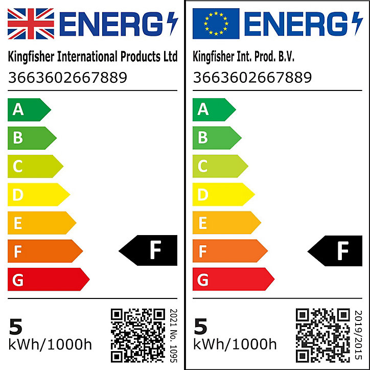 Ampoule LED Diall en verre E14 4,5W=40W blanc chaud