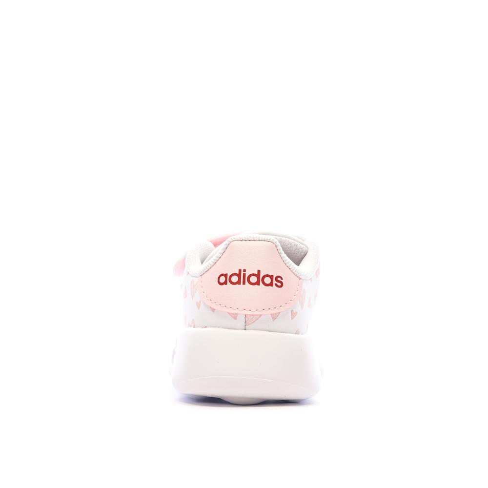 Adidas Baskets Blanches/Roses Fille Adidas Advantage Cf