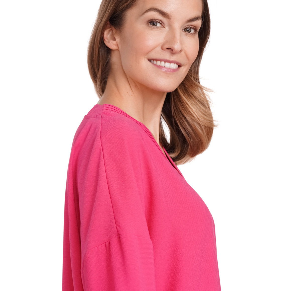 Gina Benotti Damen Bluse mit elastischem Saum pink