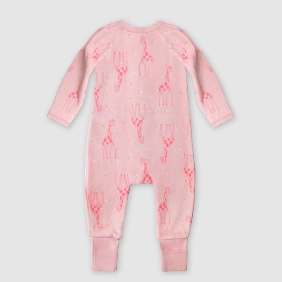 Pyjama Zippé Velours   Girafe        3 mois   de               DIM Baby