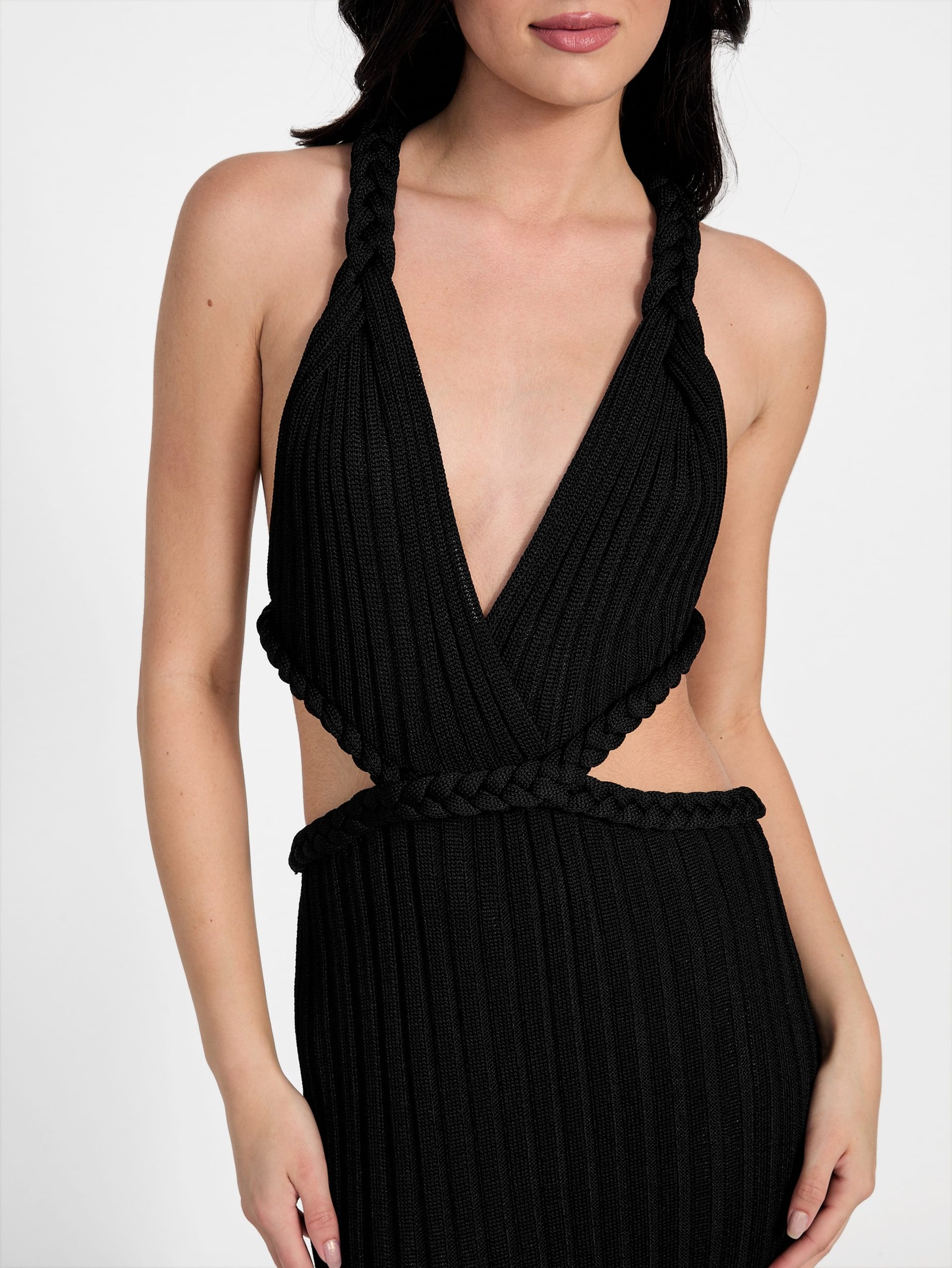 Vestido longo canelado Vanya