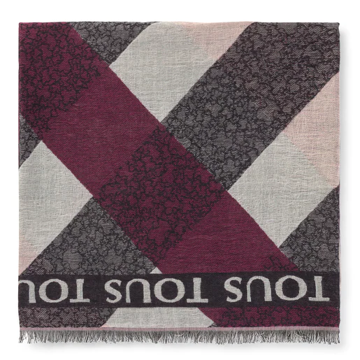 Cachecol Kaos Mini Stripes em jacquard rosa