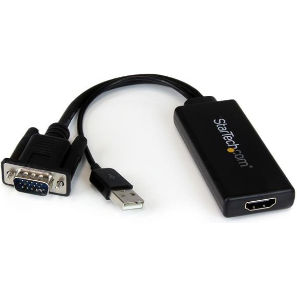 StarTech.com Adaptateur VGA vers HDMI avec audio et alimentation par USB – Convertisseur VGA vers HDMI portable – 1080p