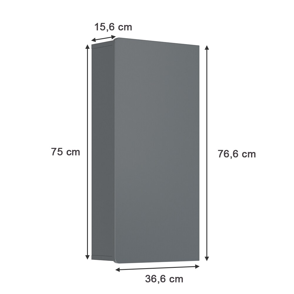Vicco Hängeschrank Izan Grau 37 x 77 cm Badezimmer 1 Tür