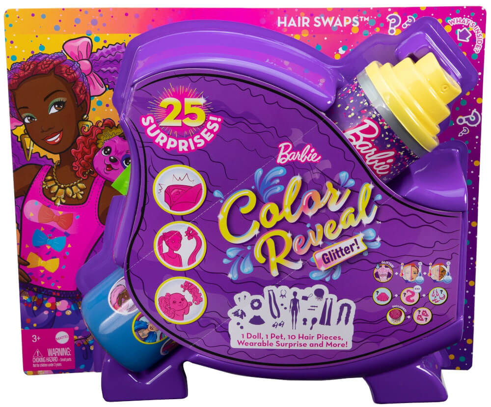 Mattel HBG40 Barbie Color Reveal Hair Feature Spielset - Bows