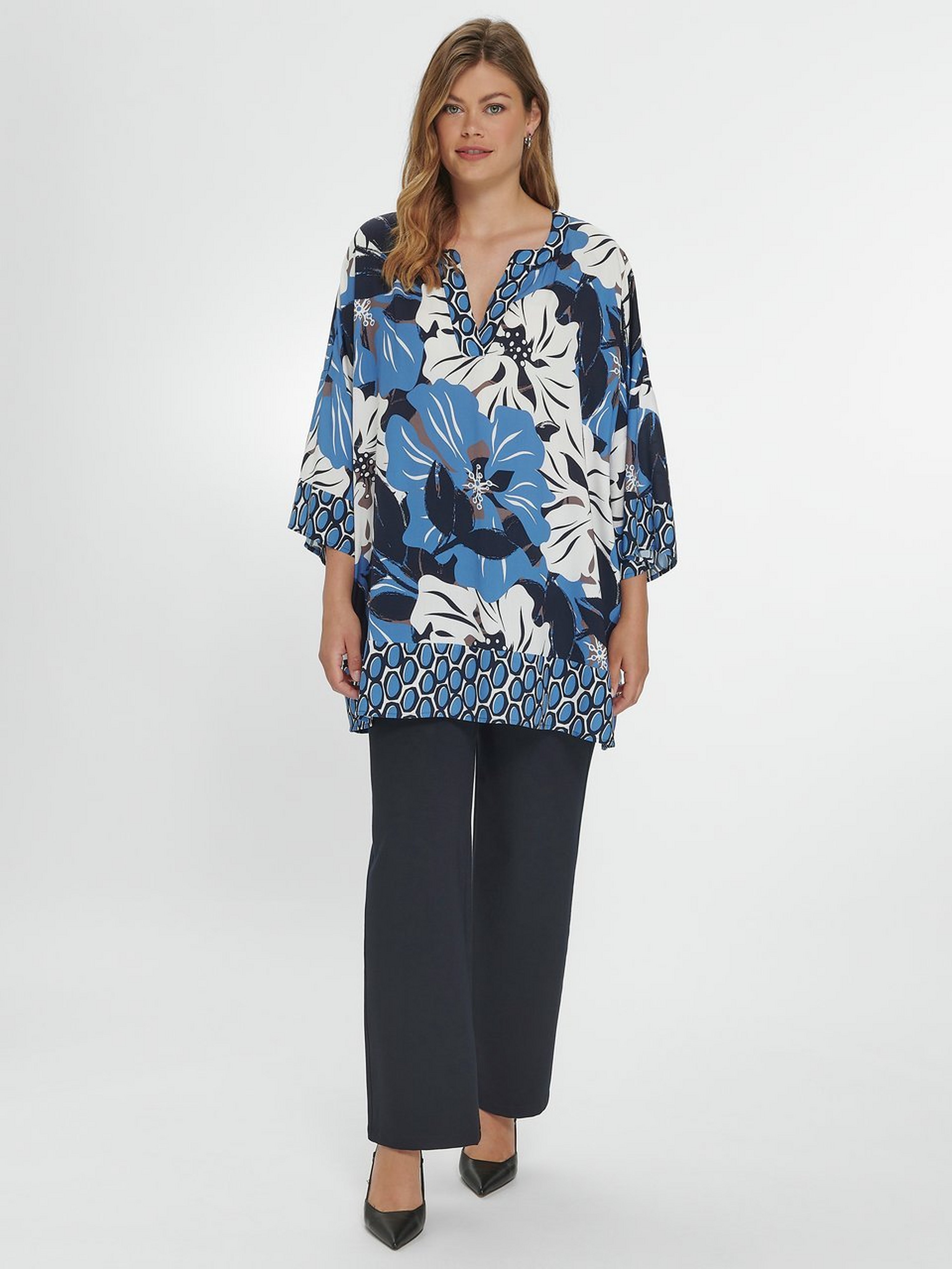 Long-Bluse mit 3/4-Arm