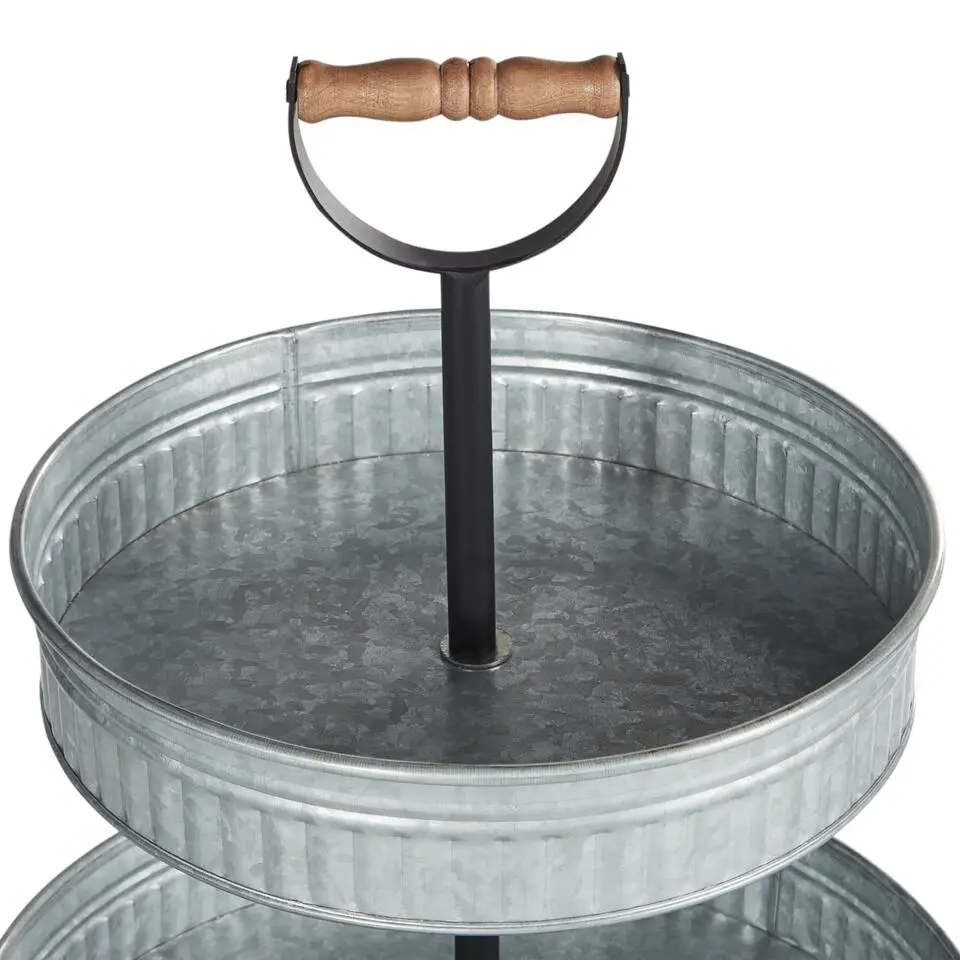 KOUIGN - Etagère - Zilver - 2 lagen - IJzer