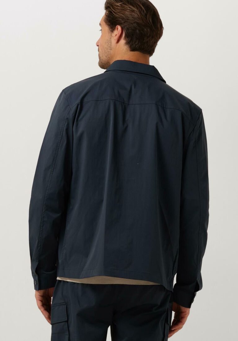 PURE PATH donkerblauwe pure path overshirt shirt with front zipper and chest pockets