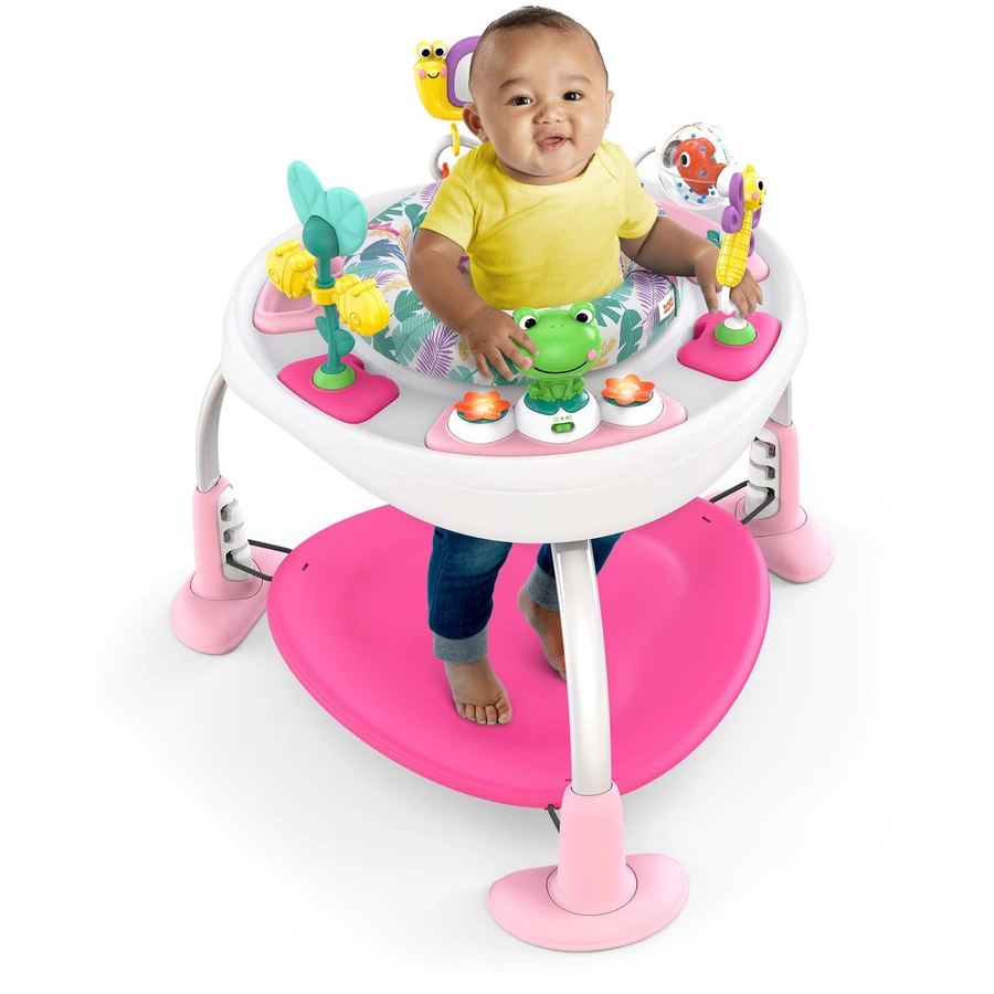 Bright Starts Bounce Bounce Baby™ 2-in-1 Spieltrampolin & Tisch, rosa