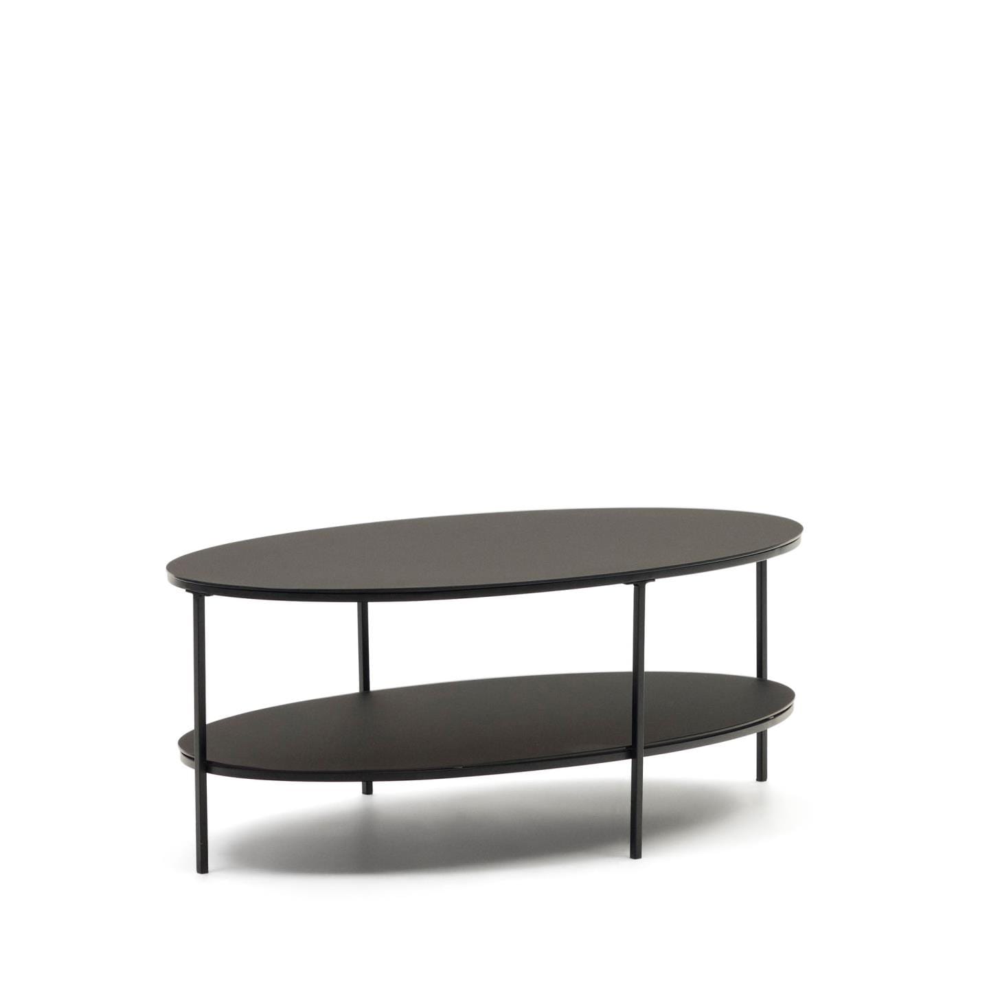 Kave Home Couchtisch FIDEIA 110 x 65 cm getempertes Glas schwarz