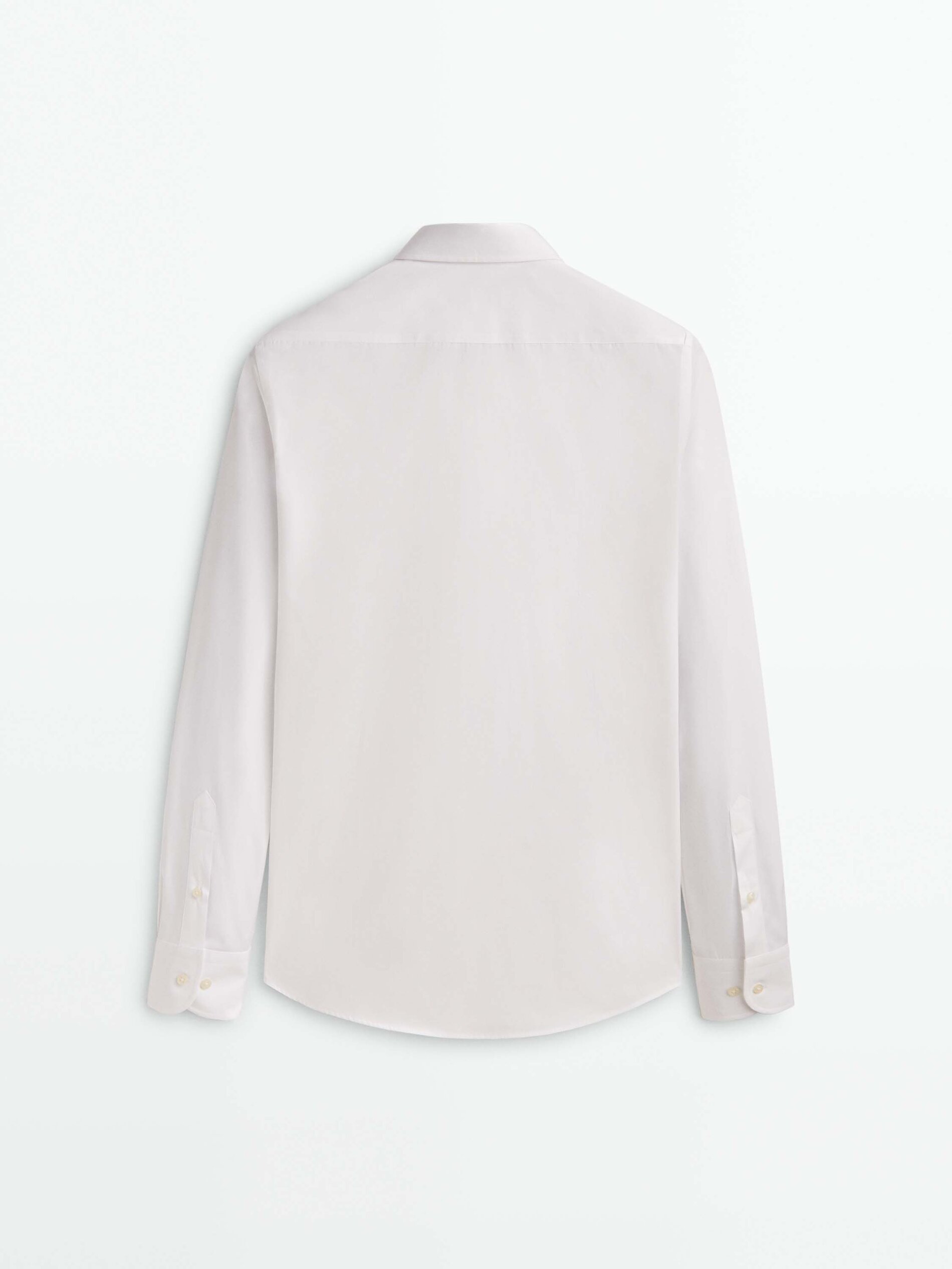 Camisa de algodão popeline de corte regular - BRANCA