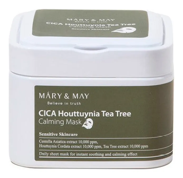 Mary&May CICA Houttuynia Tea Tree Calming Mask - 30 stk.