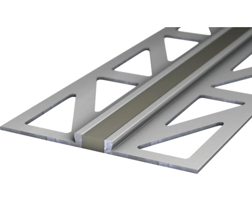 Prinz uitzetvoeg voor designvloeren, natuurgrijs aluminium, 2,5 mm x 2,5 m