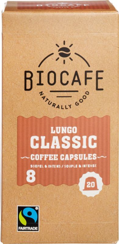 Bio Cafe - Koffiecapsules - Lungo Classic - Biologisch - 10 Stuks
