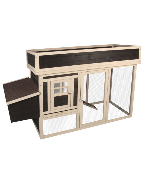 Flamingo Kippenhok Flora - Kippenhok - 168x65x106 cm Beige Donkerbruin