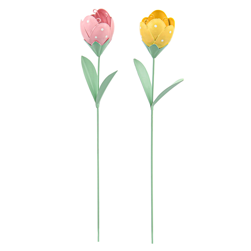 Pique tulipe en métal peint