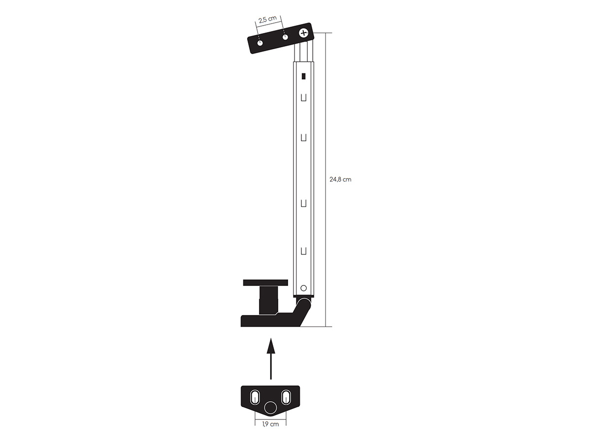 Obelink 24,8 cm raamuitzetter schroefbevestiging met kliksysteem - rechts