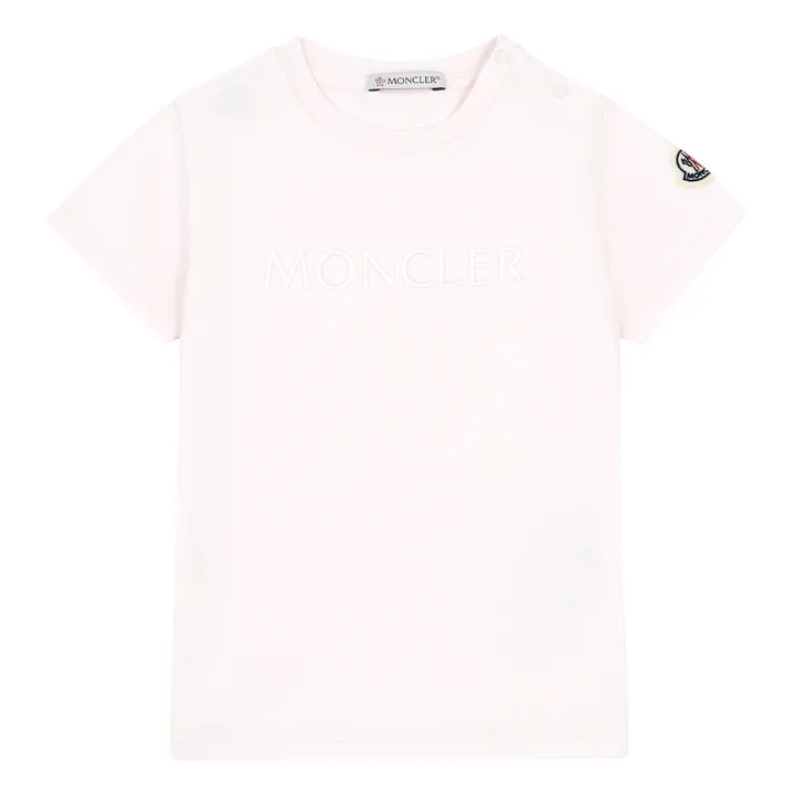 Moncler T-shirt Logo Brodé | Rose pâle