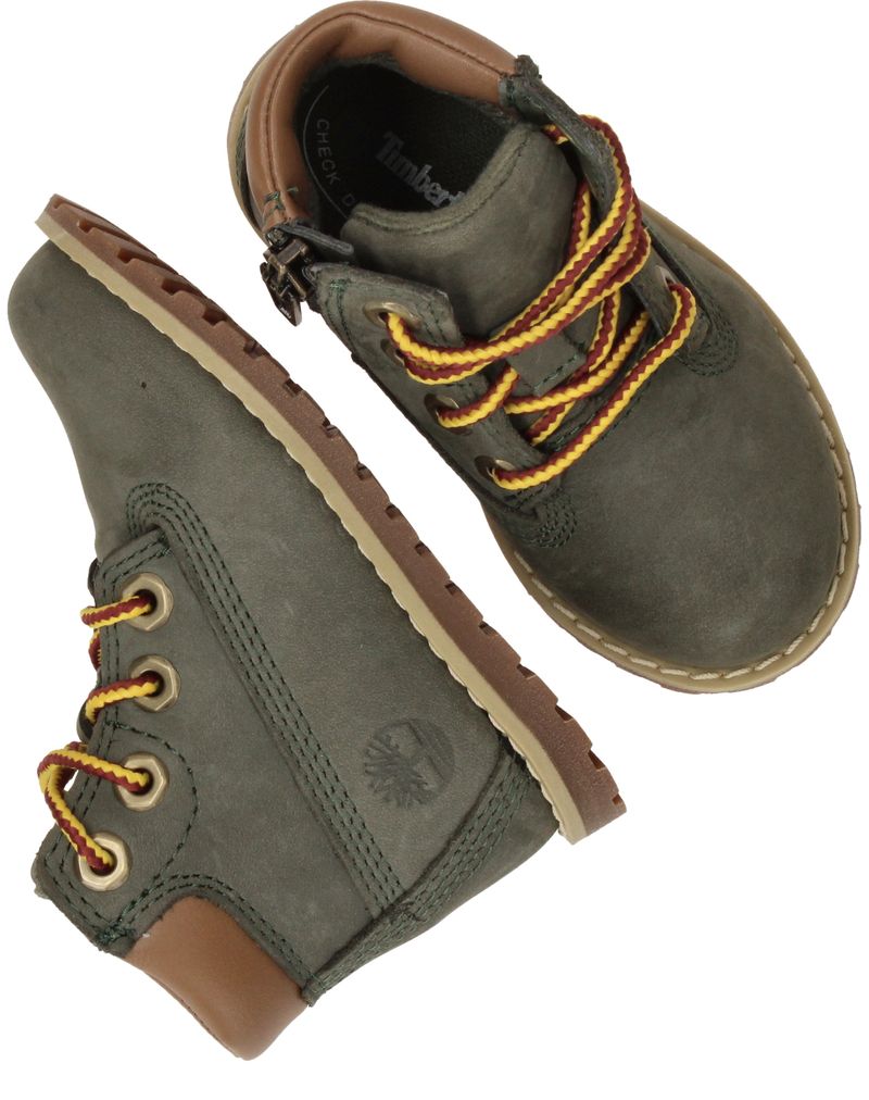 Timberland Pokey Pine Mid Lace Up with Zip Veterboots Groen Jongens