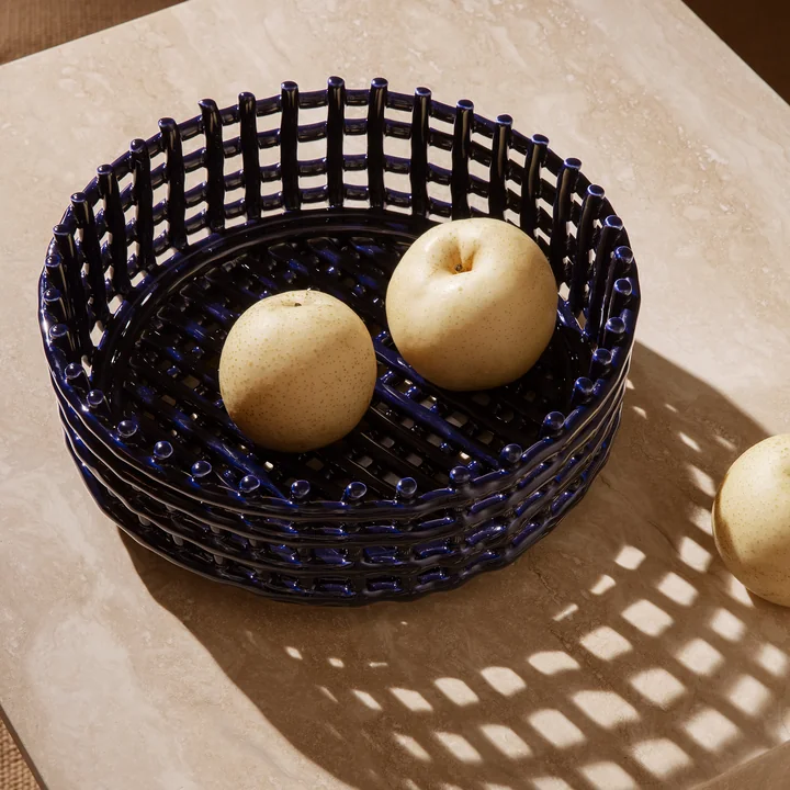 Ferm Living - Keramik Centerpiece Schale, blau