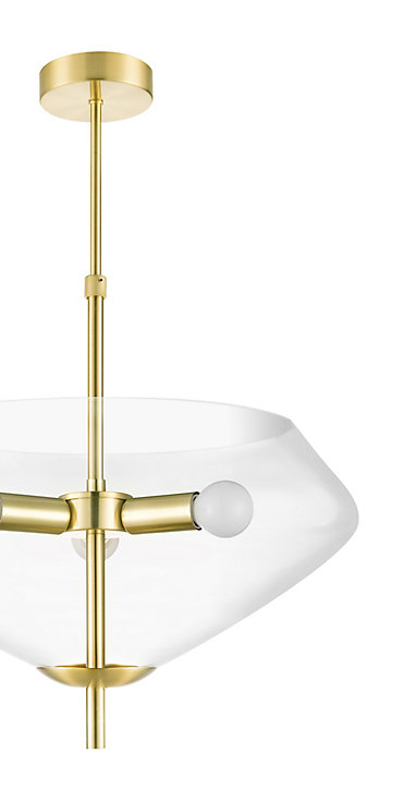 Suspension Capolin 3 ampoules E14 IP20 métal doré