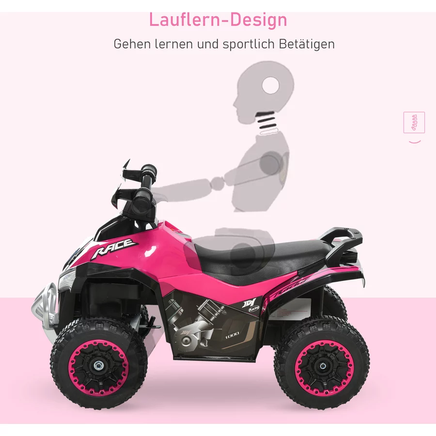 HOMCOM Rutscherfahrzeug mit Licht und Musik rosa