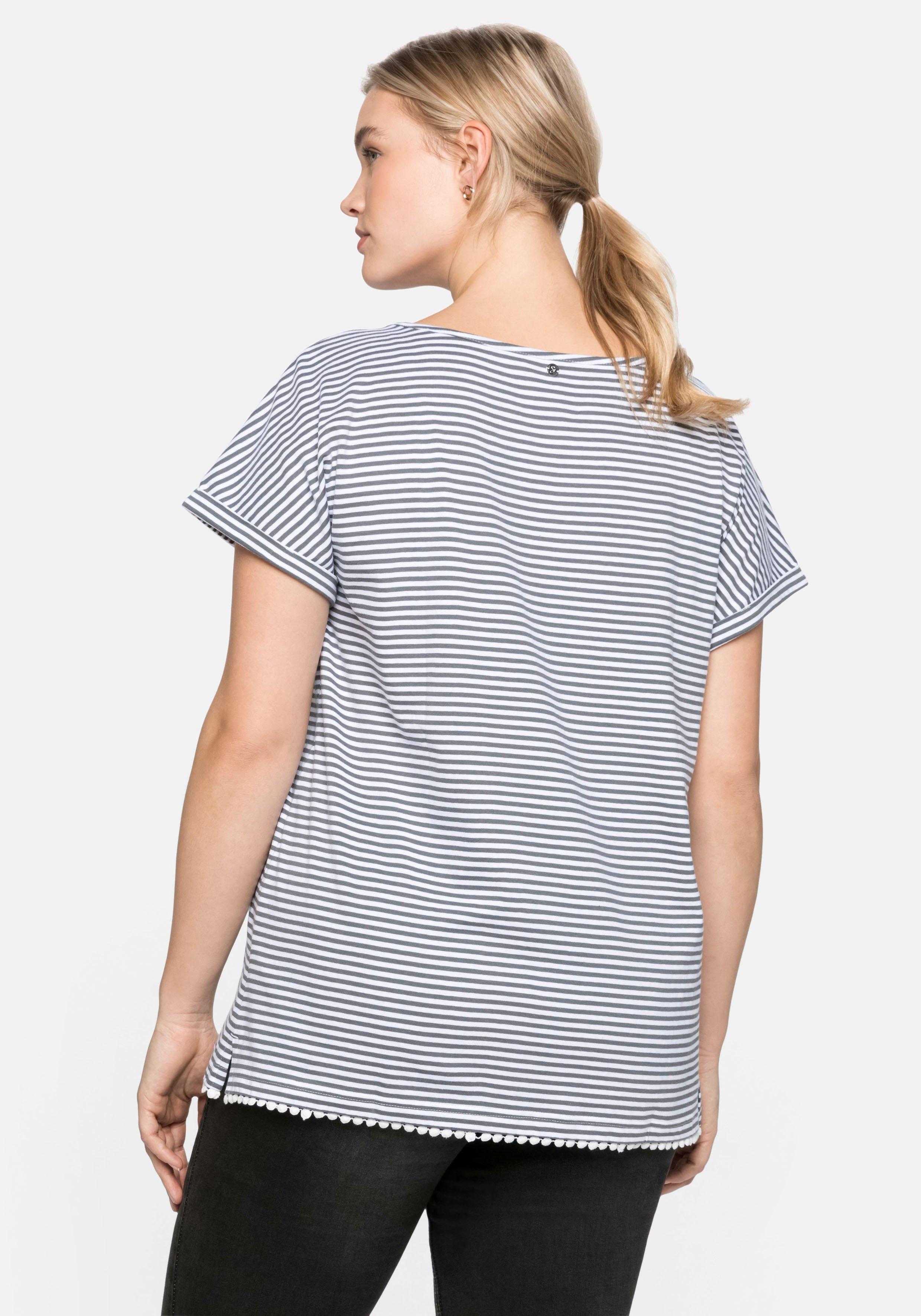 Oversized-Shirt mit garngefärbten Ringeln
