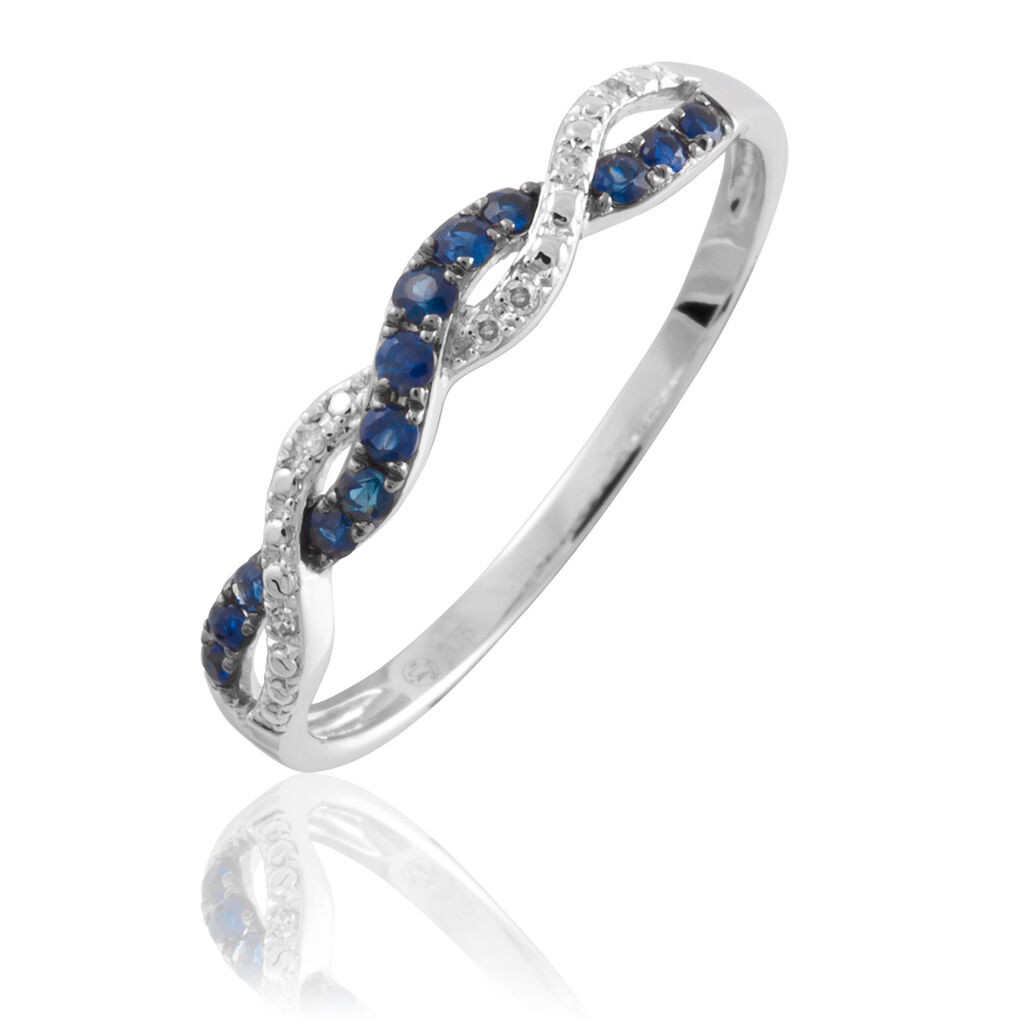 Bague Sofia Or Blanc Saphir Et Diamant