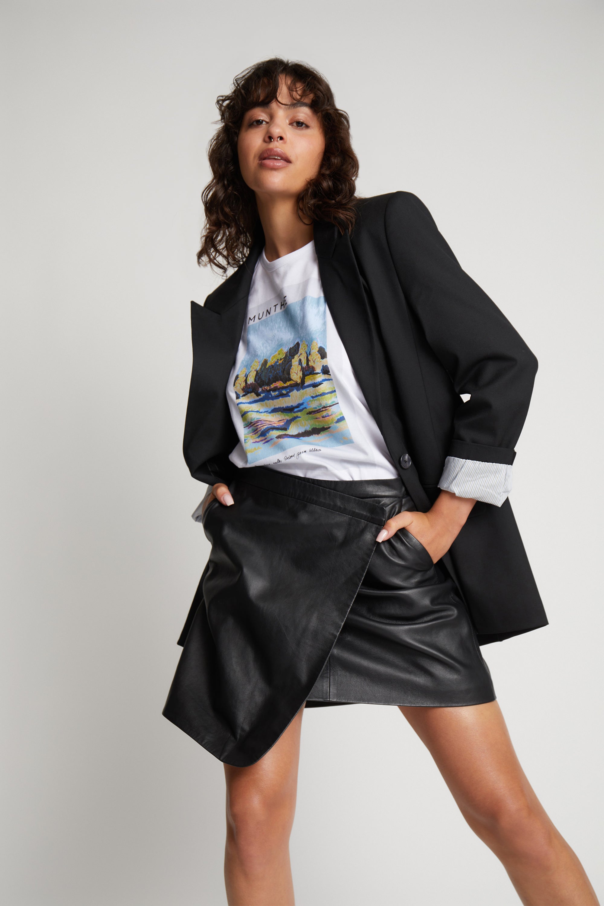 MUNTHE  Silane T-shirt - hvid