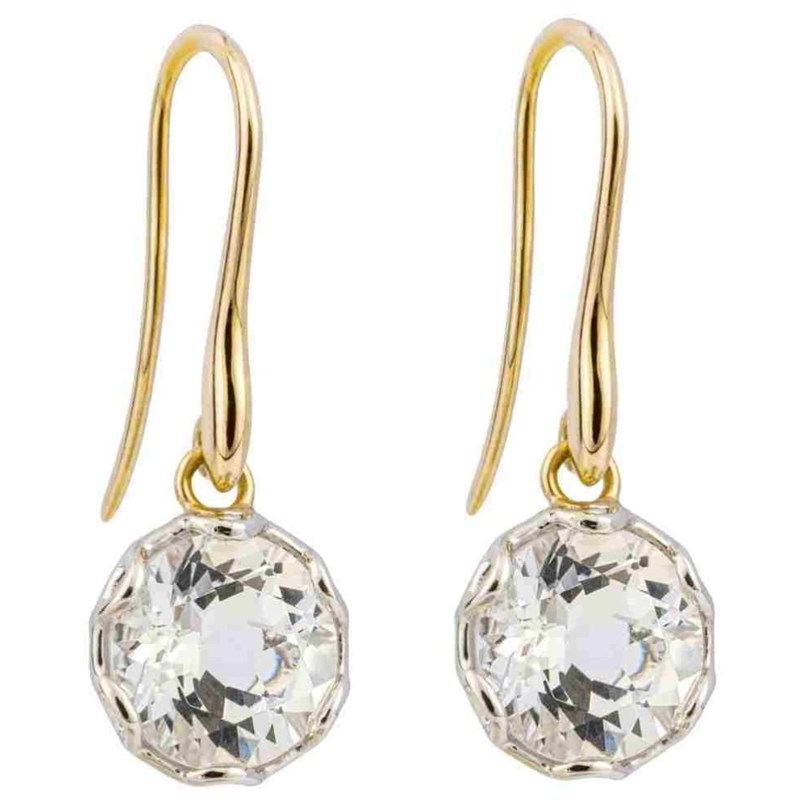 Boucle d'oreille topaze blanc en or 375
