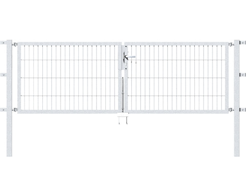Dubbele poort ALBERTS Flexo 250 x 80 cm 6/5/6 kader 40x40 incl. palen 6 x 6 cm thermisch verzinkt