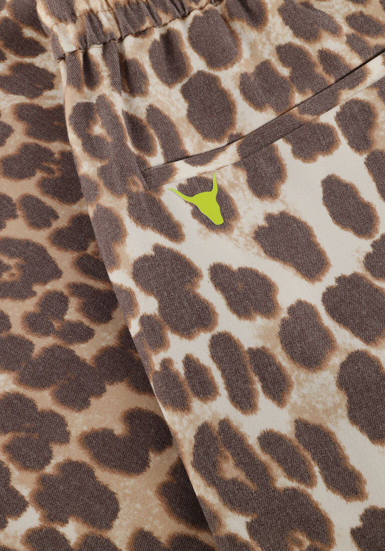 bruine alix the label joggingbroek ladies woven animal pants
