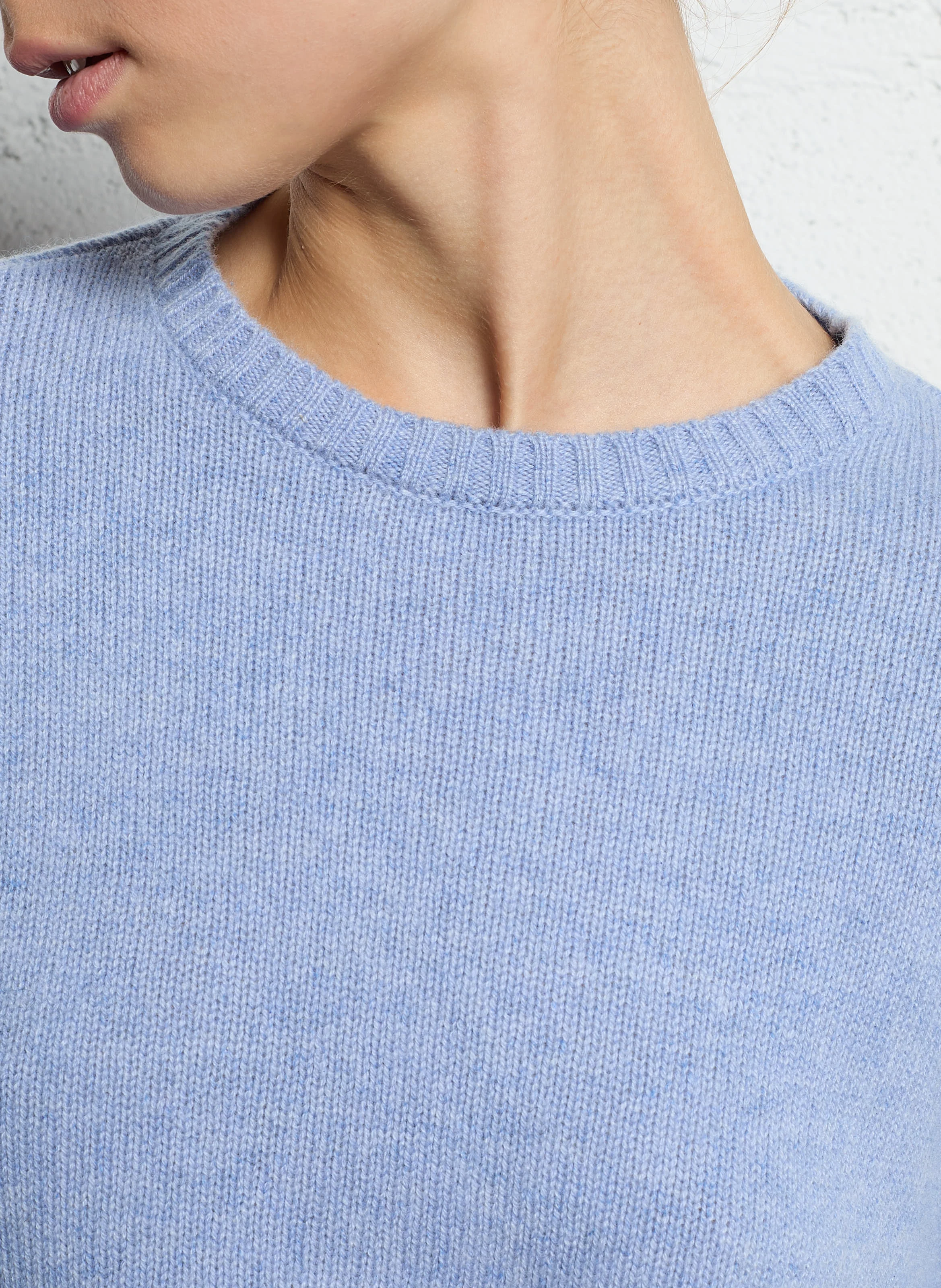 AMELIE - Pull col rond oversize en cachemire | Bleu