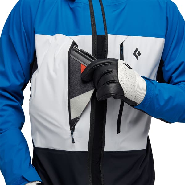 Veste ski de randonnée BLACK DIAMOND M DAWN PATROL HYBRID SHELL KINGFISHER WHITE BLACK